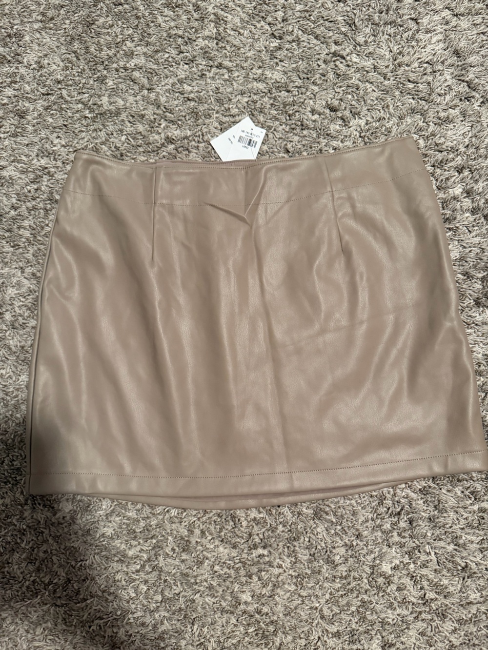 Abercrombie & Fitch Taupe Faux Leather Mini Skirt